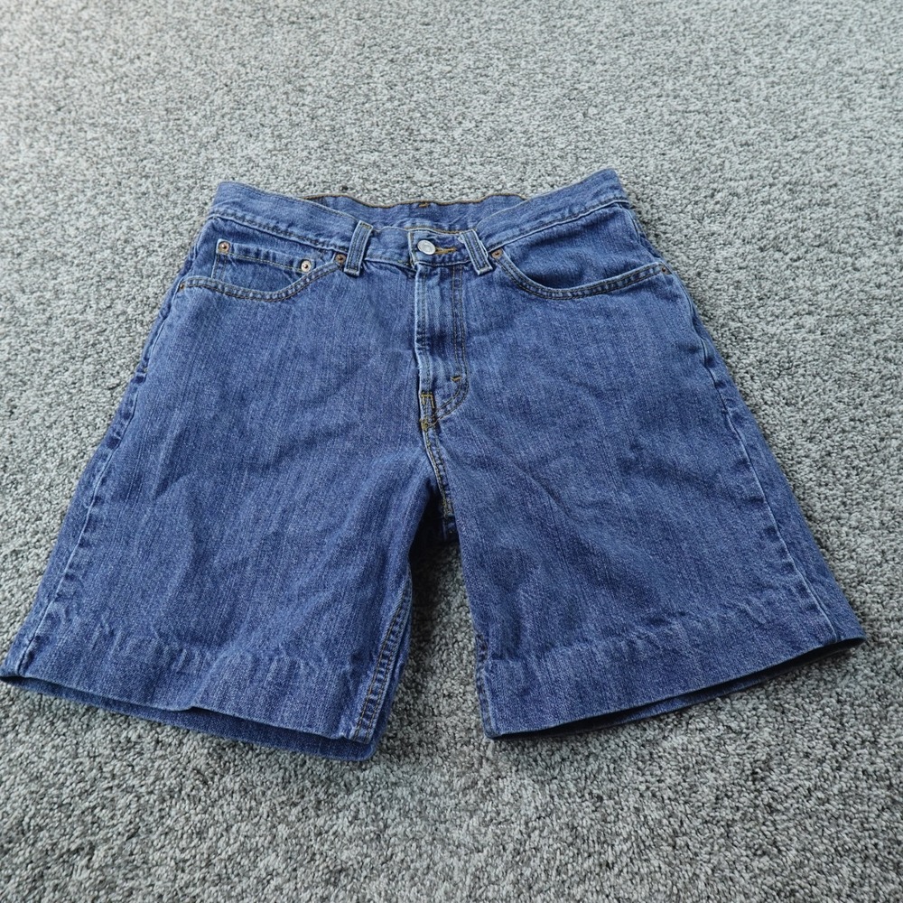 VTG Levis Shorts Mens 31 Dark Blue Denim Jean Jorts 550 Relaxed Fit Dad Y2K 00s